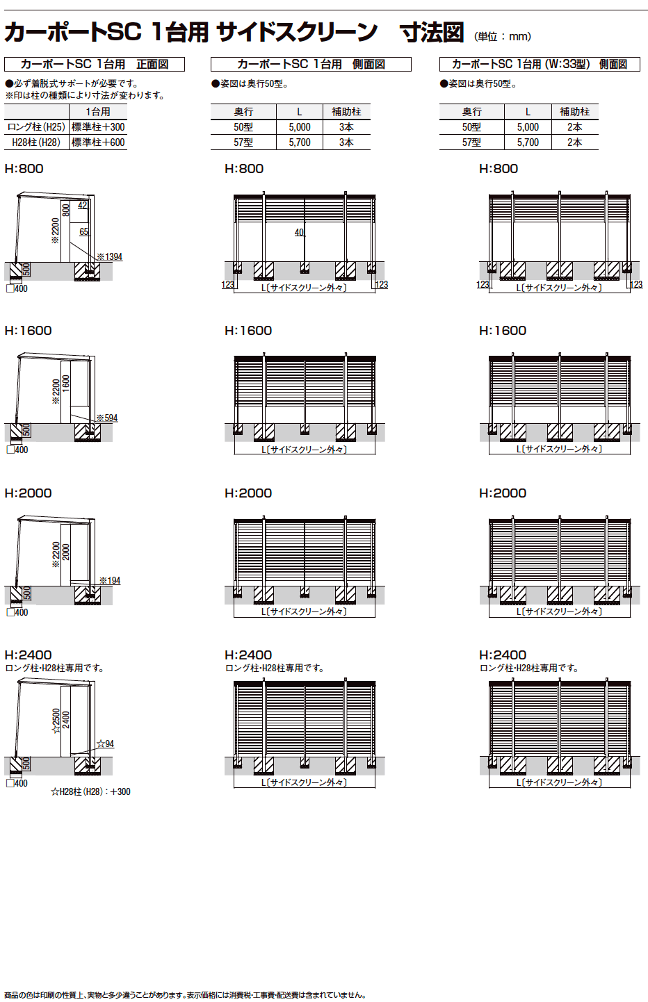 LIXIL カーポートSC サイドスクリーン-1(2023年版)4