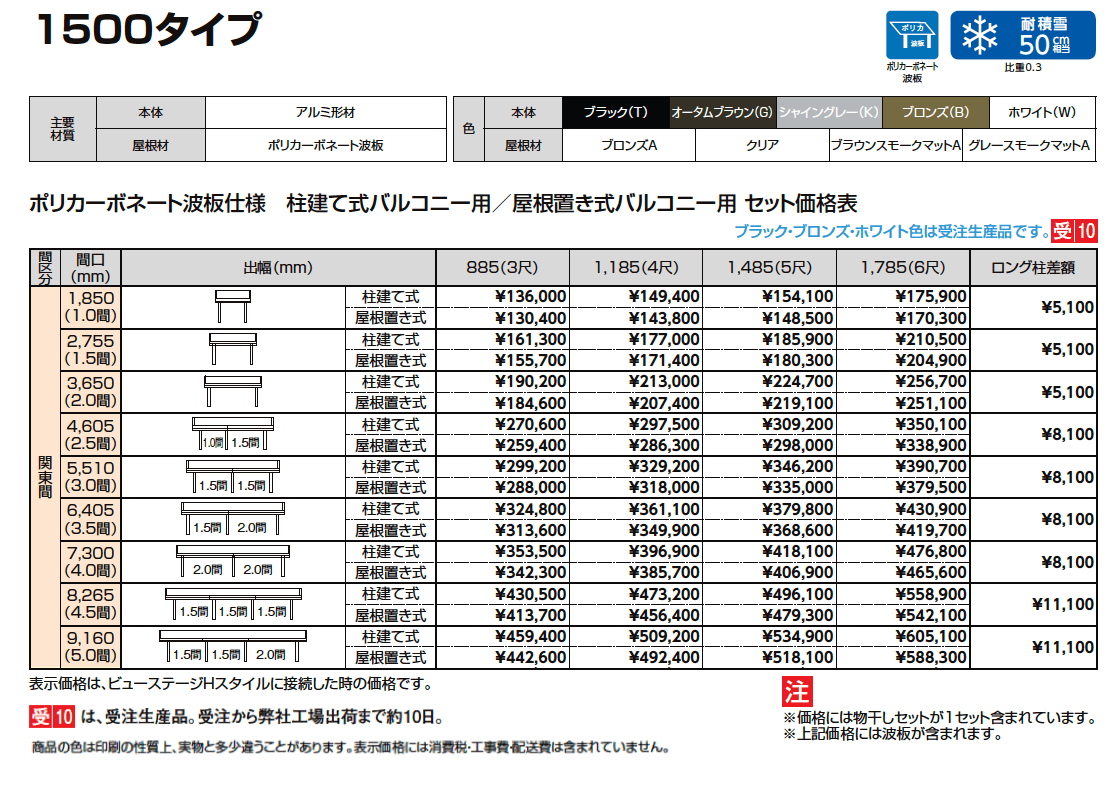 ナーラ屋根 関東間【2024年版】_価格_2