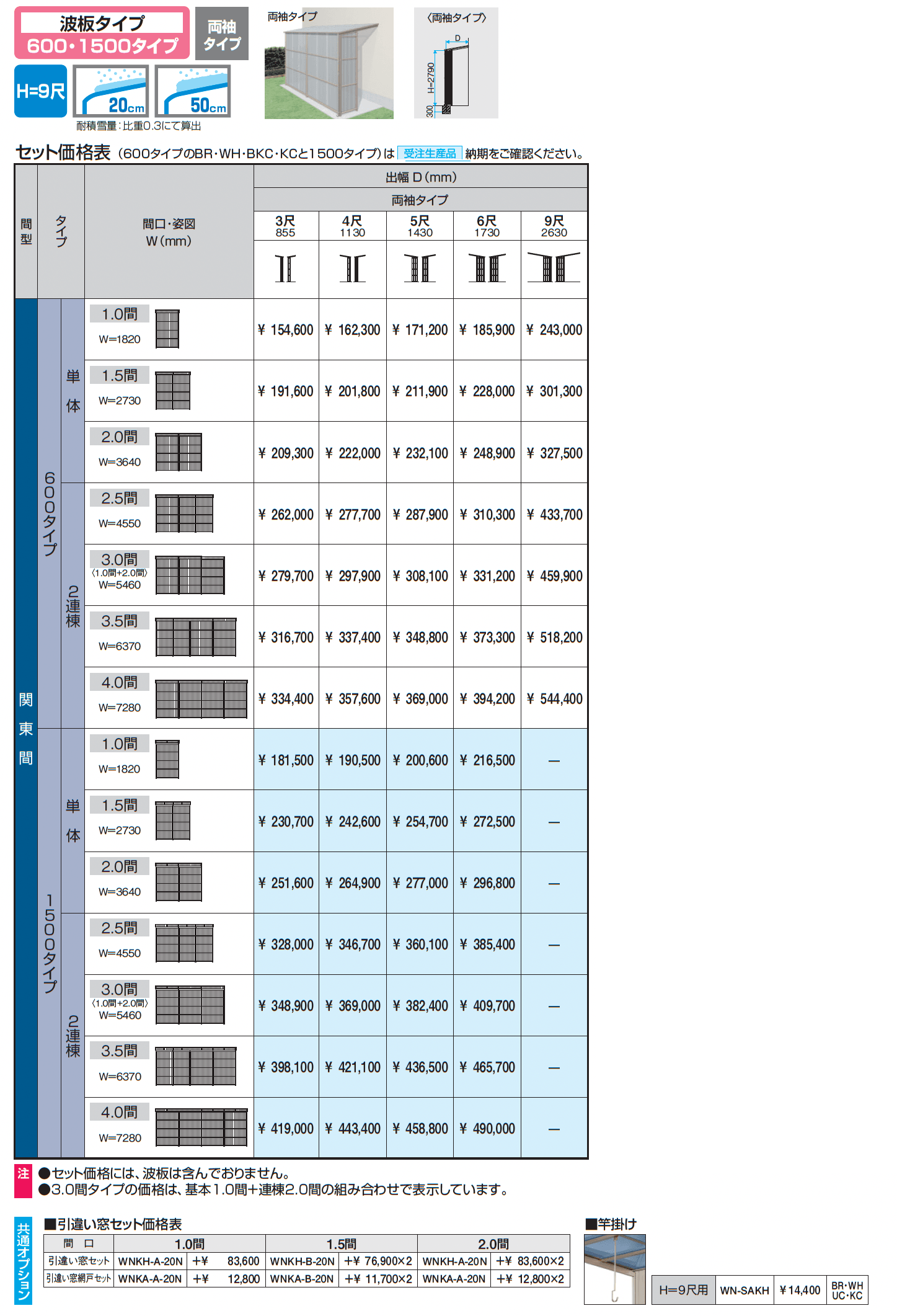オイトック(波板タイプ/両袖タイプ/H=9尺)_価格_1