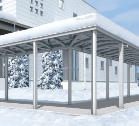 三協アルミの「ファインロードS 両支持タイプ/1500N/㎡ 積雪地域型 L字コーナー連結ユニット 【2022年版】」