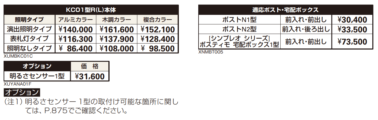 ポスティモ 宅配ボックス1型取付用ルシアス ポストユニット KC01型 【2022年版】_価格_2