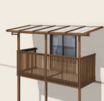 三協アルミの「ナチュレN屋根(オルネ 柱建て式用 1500タイプ 壁付け納まり)【2023年版】」