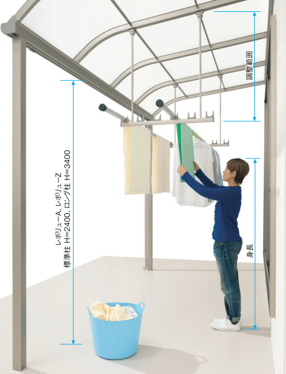 三協アルミの「竿掛け 吊下げ型 調整式(ワイドタイプ) 【2022年版】」