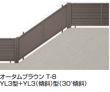 LIXILの「フェンスAB YL3(傾斜)型(横ルーバー)【2023年版】」のサブ画像1