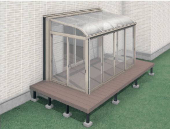 三協アルミの「晴れもようwith 独立フレーム(デッキON仕様〈ランマなし〉)【2023年版】」