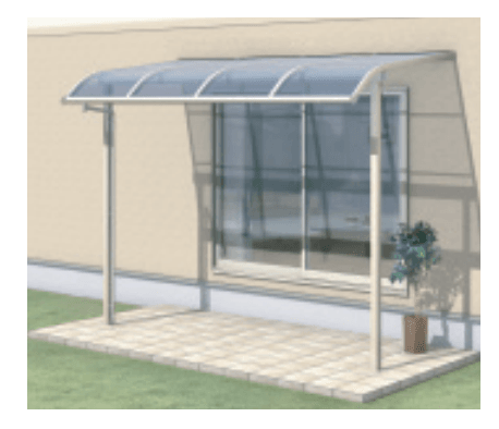 三協アルミの「ST特注品テラス(R型 柱付き式 600タイプ 出幅移動納まり) 【2022年版】」