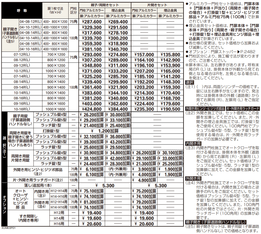 ルシアス 門扉P01型 【2022年版】_価格_1