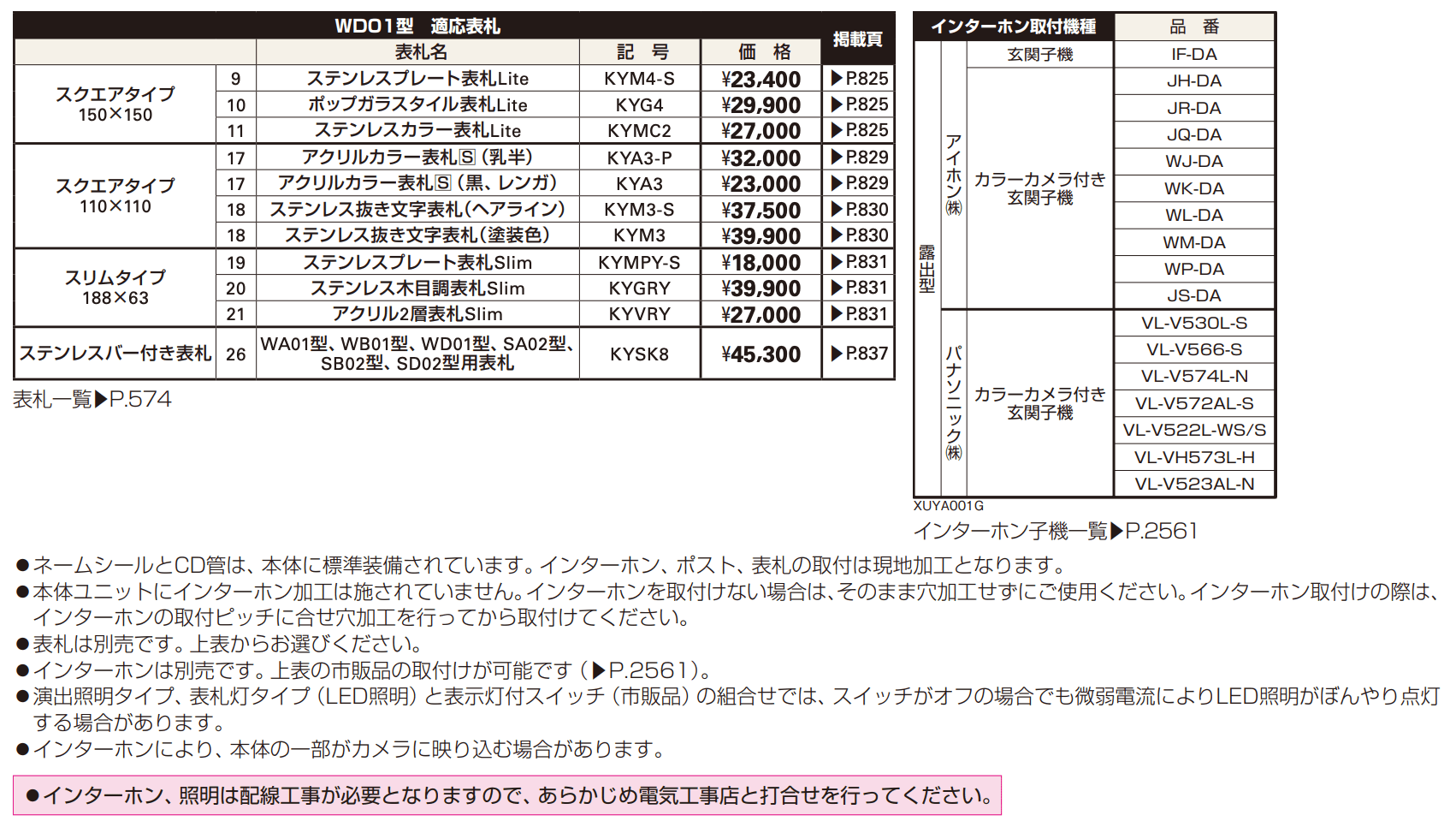 エクステリアポストT10型、T11型、T12型取付用ルシアス ポストユニット WD01型 【2022年版】_価格_1