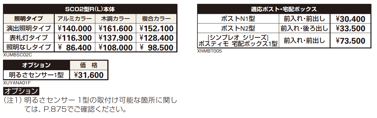 ポスティモ 宅配ボックス1型取付用ルシアス ポストユニット SC02型 【2022年版】_価格_2