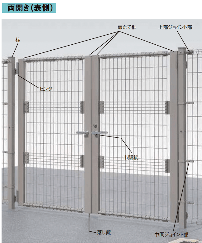 LIXILの「メッシュ門扉 S型【市販錠対応タイプ】」