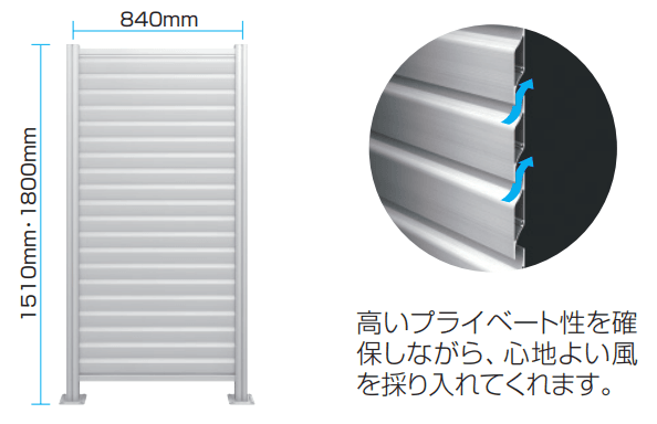 三協アルミの「ラステラ (マイリッシュM ルーバーフェンス)【2023年版】」のサブ画像1