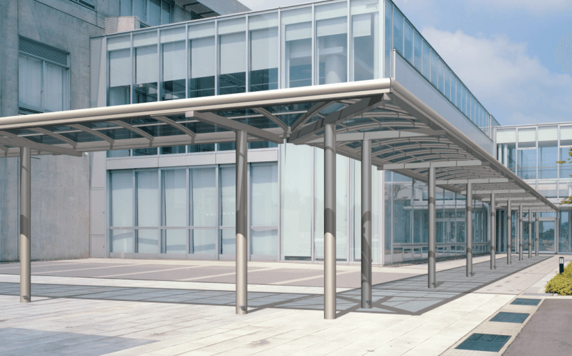 三協アルミの「ブレラウェイS 一本柱タイプ(センター柱) コーナー連結ユニット 【2022年版】」