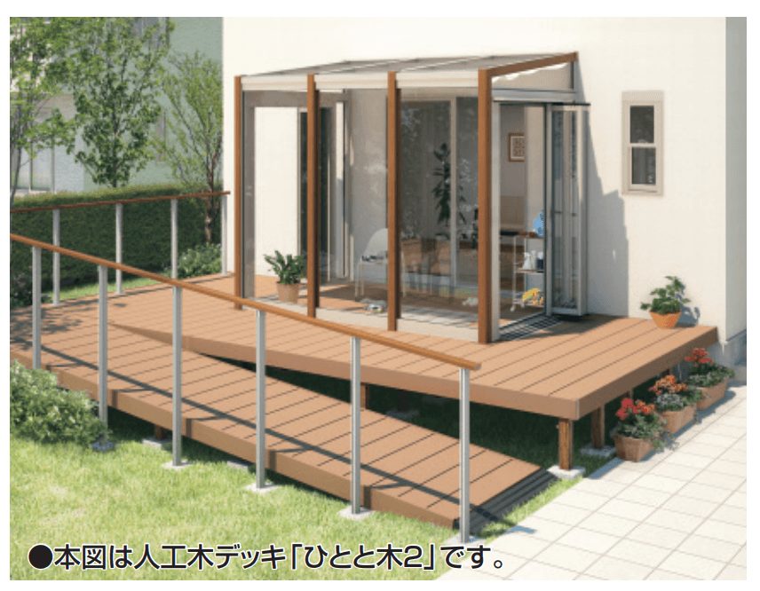 三協アルミの「スマーレ (デッキON仕様 サイドクローズタイプ 腰パネル)【2023年版】」