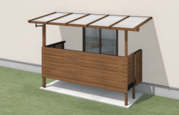 三協アルミの「ナチュレN屋根(オルネ 庭置き式用 1500タイプ 壁付け納まり) 【2022年版】」