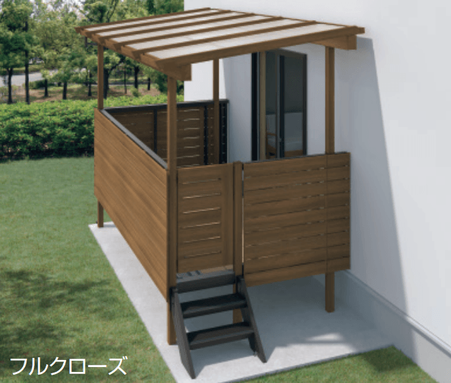 三協アルミの「ナチュレS屋根(オルネ 庭置き式用 600タイプ 壁寄せ納まり)【2023年版】」