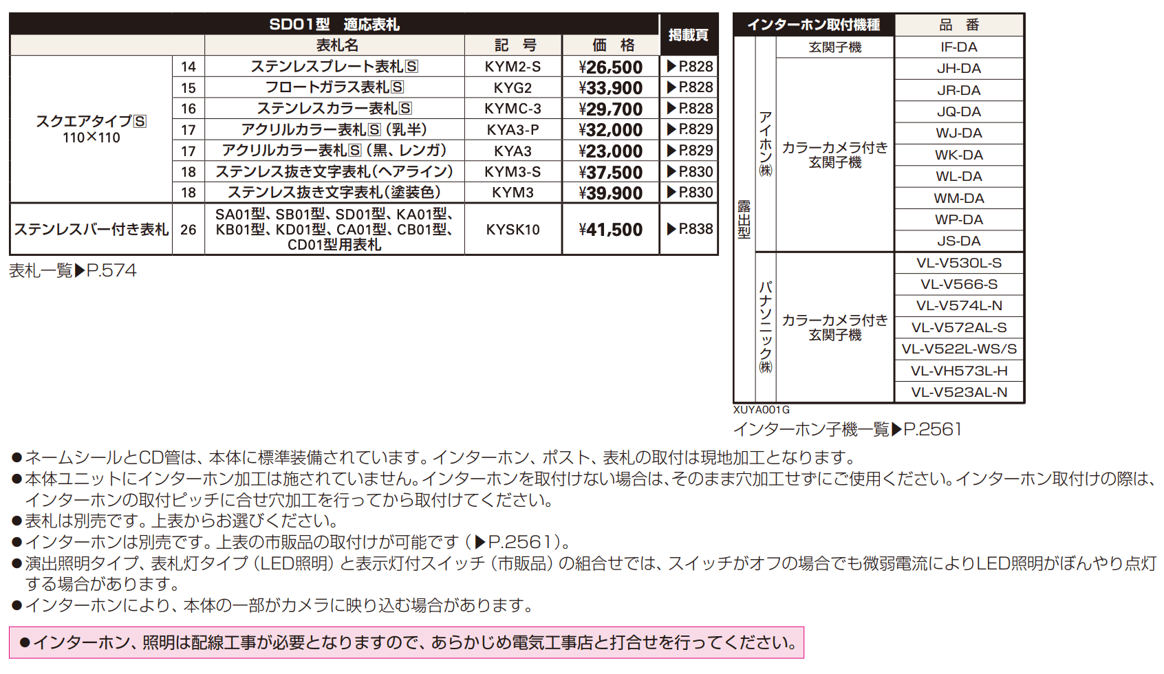 エクステリアポストT10型、T11型、T12型取付用ルシアス ポストユニット SD01型 【2022年版】_価格_1