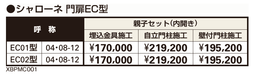 マンション向けポーチ門扉 シャローネ 門扉EC02型 【2022年版】_価格_1