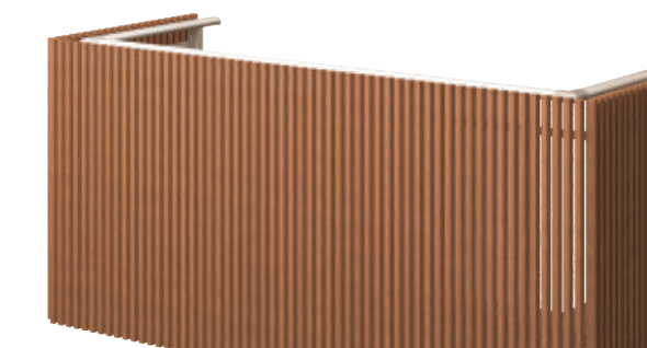 三協アルミの「バルコニー手すりM型(たて細格子 持出しタイプ)【2023年版】」