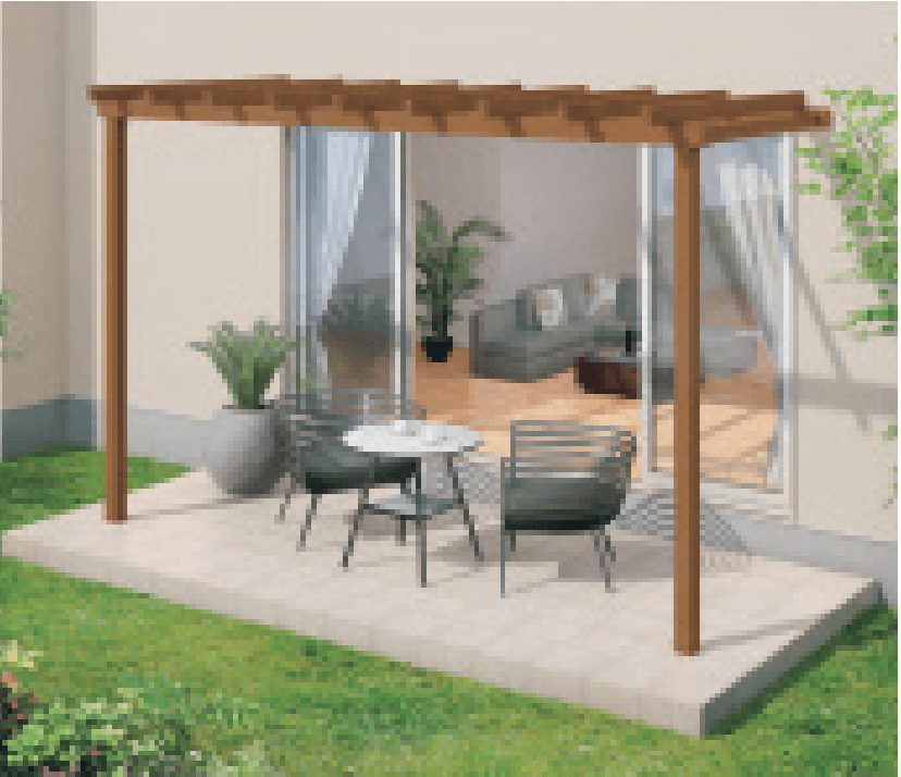 三協アルミの「ナチュレP(PY型 1500タイプ パーゴラタイプ/壁寄せ納まり) 【2022年版】」