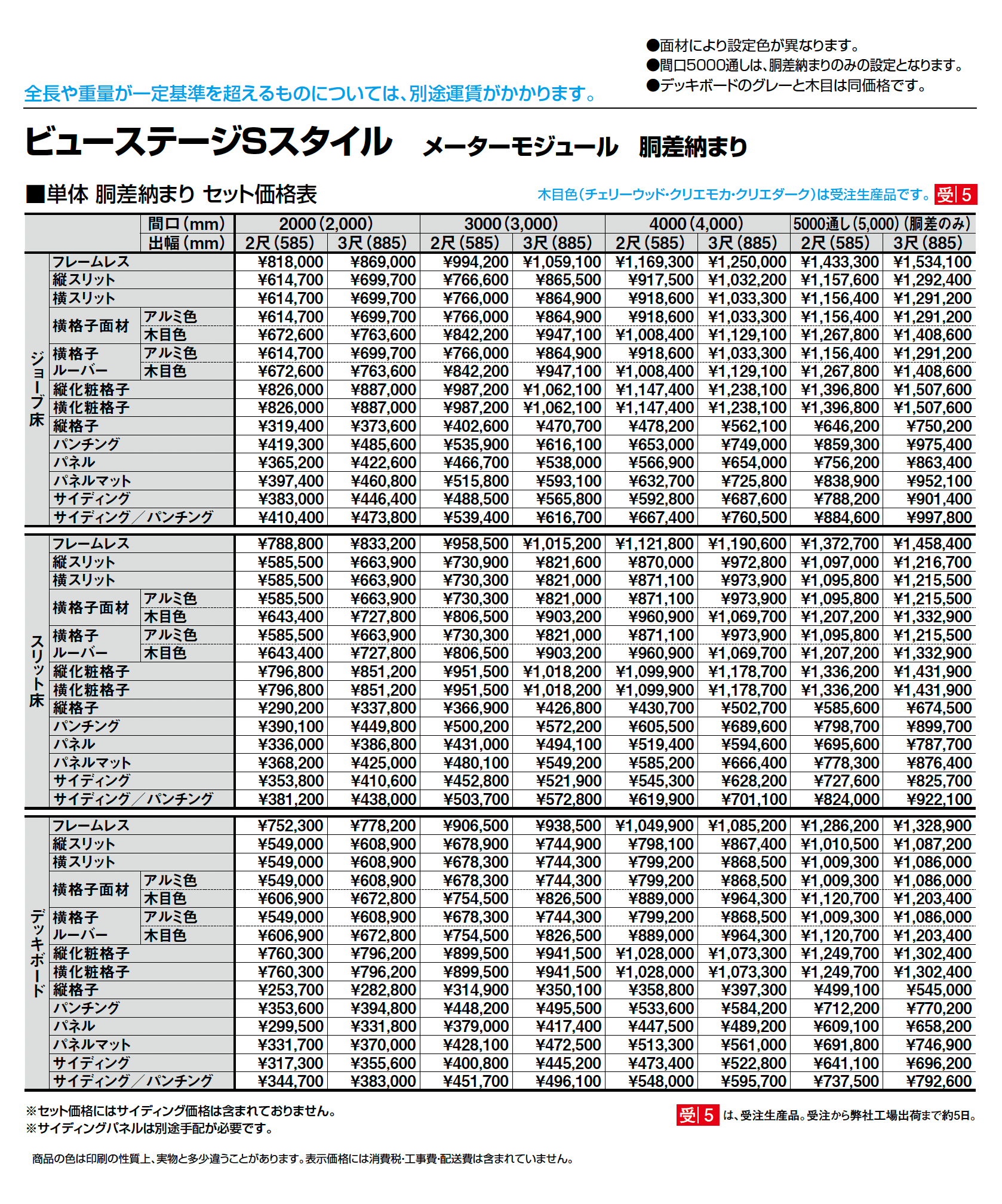 ビューステージ Sスタイル メーターモジュール 胴差納まり_価格_1