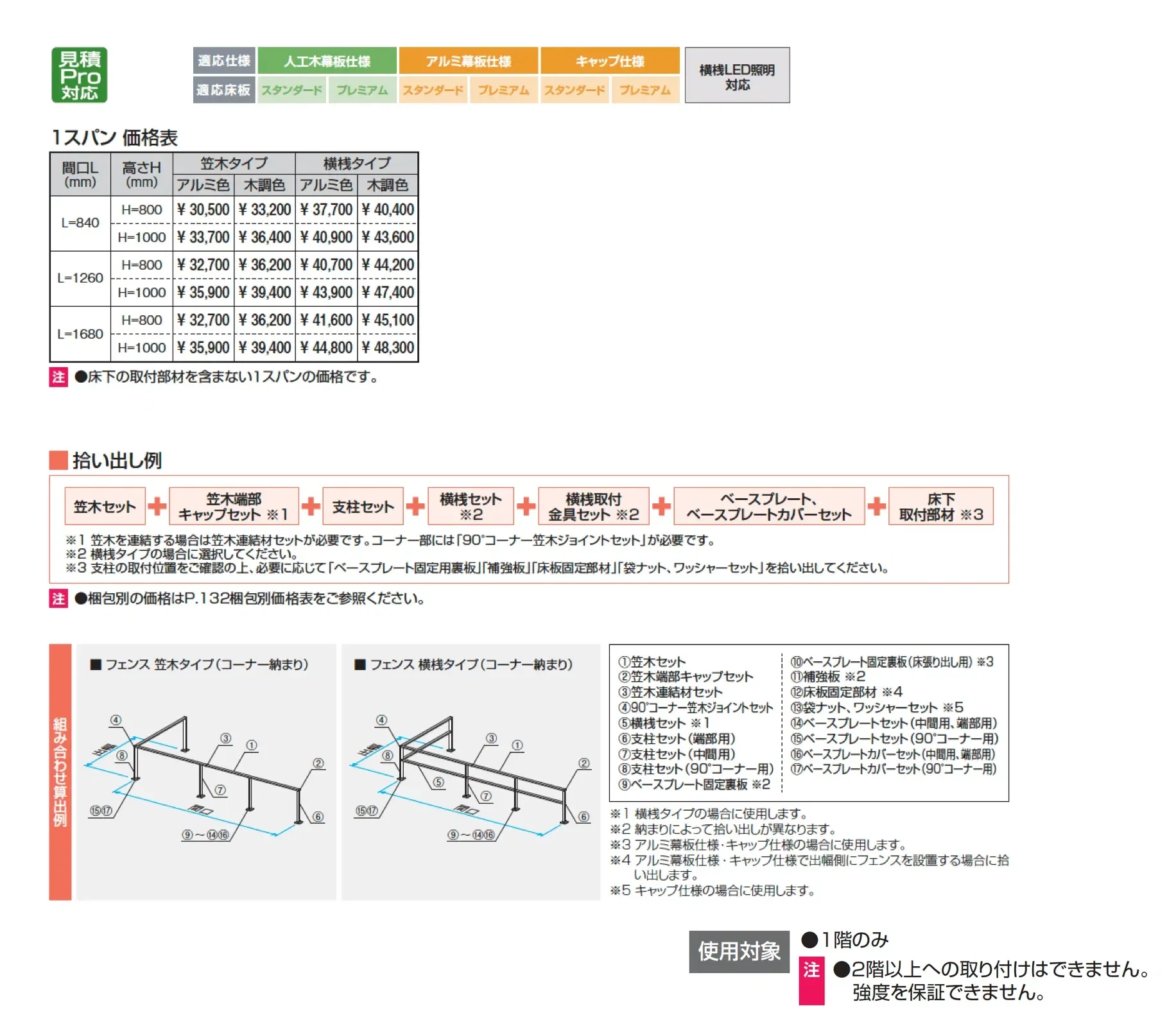 ヴィラウッドフェンス ジーエムラインW フェンス_価格_1