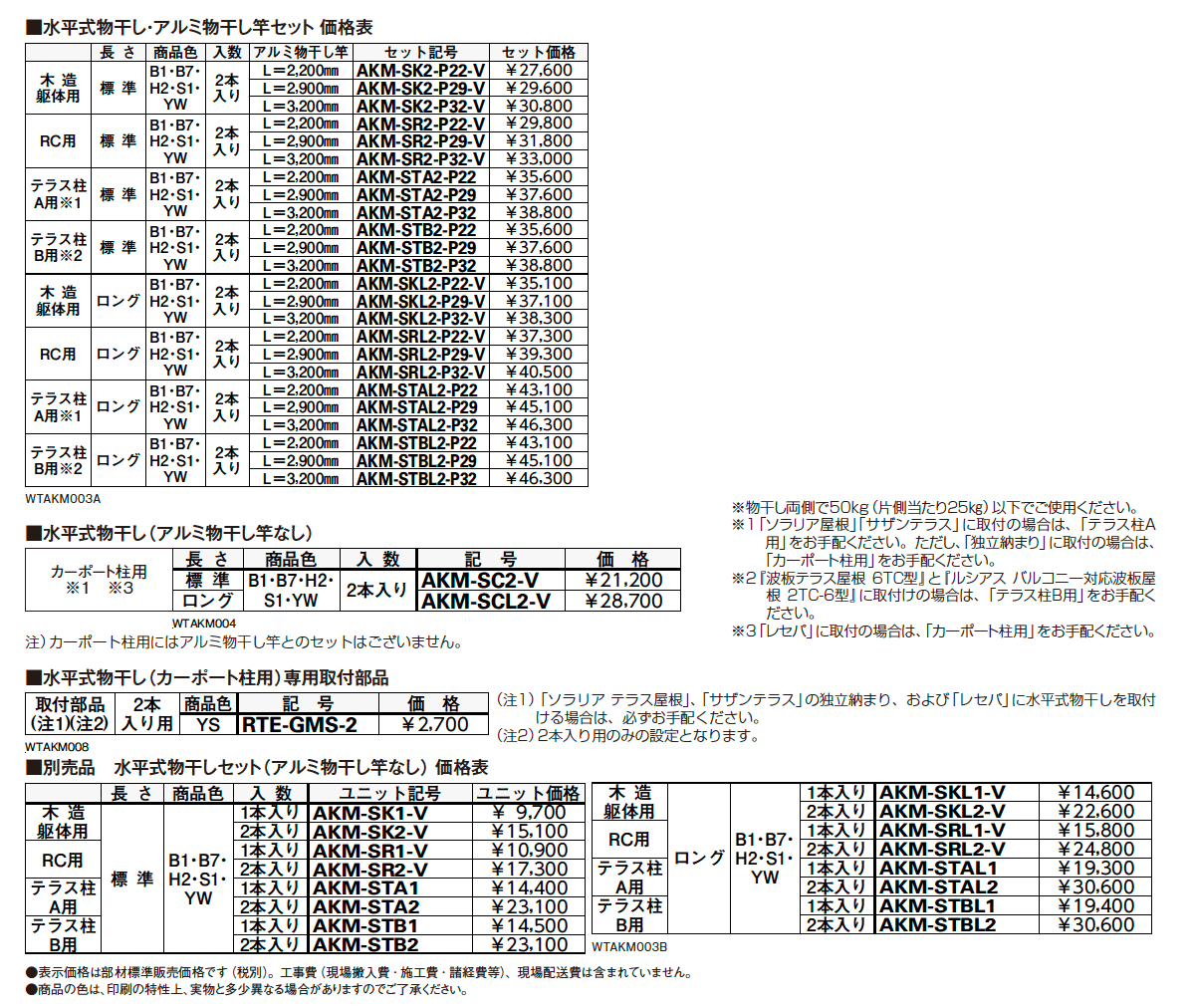 テラス屋根・バルコニー屋根用 水平式物干し【2024年版】_価格_1