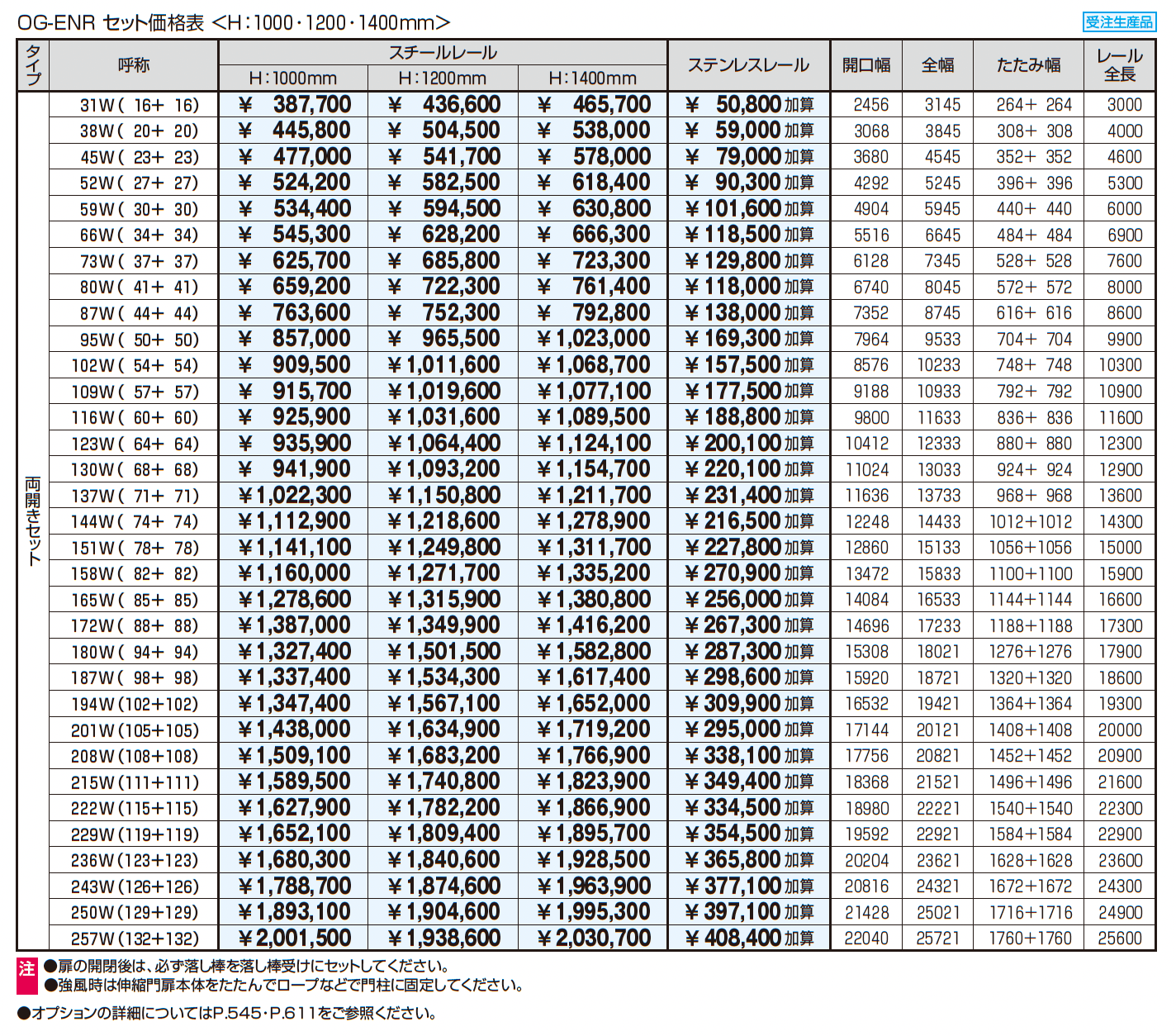 アルテンダEN型 レールタイプ_価格_2