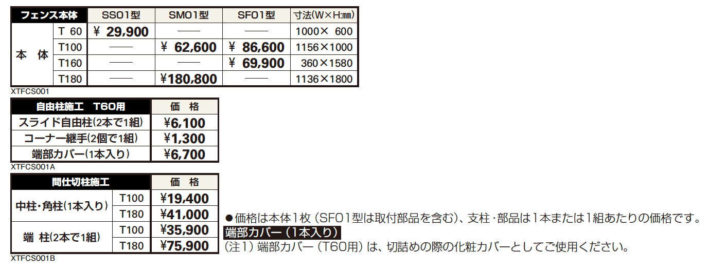 シャローネ フェンスSF01型【2023年版】_価格_1