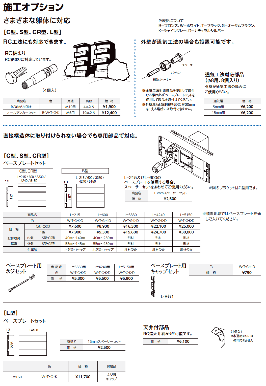 LIXIL 彩風 施工オプション(2023年版)1