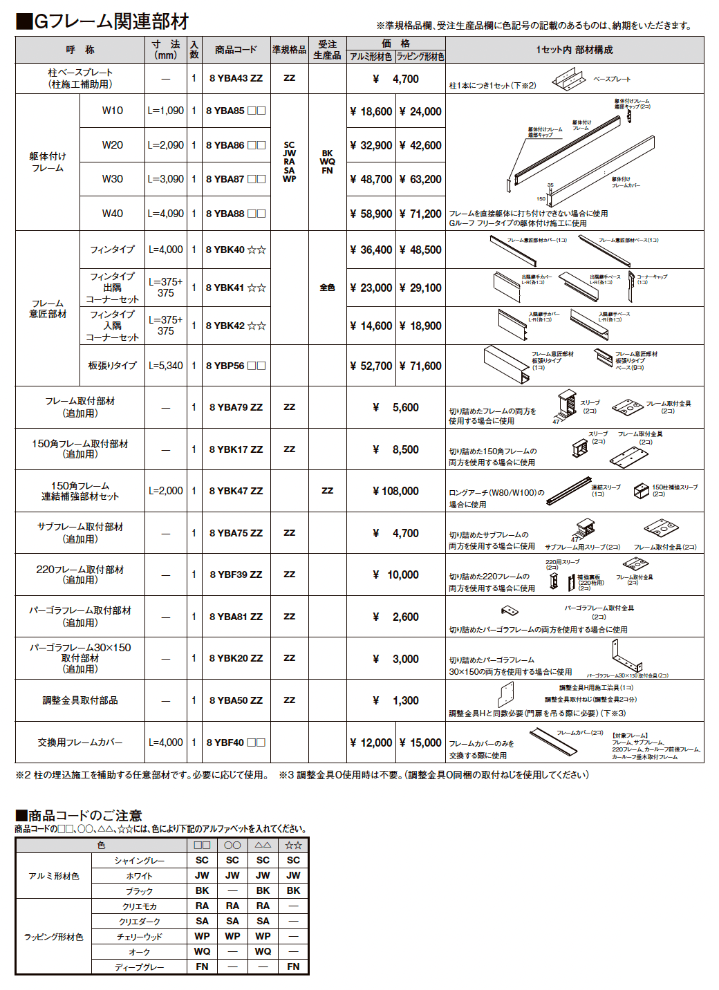 プラスG Gフレーム 関連部材【2025年版】_価格_1