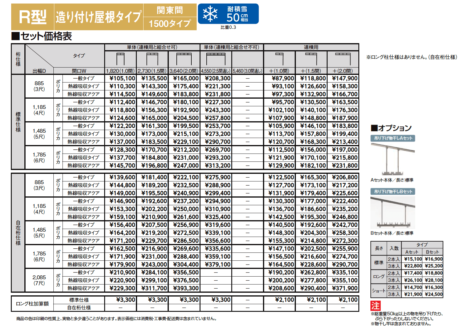 スピーネ R型 造り付け屋根タイプ 関東間【2024年版】_価格_2