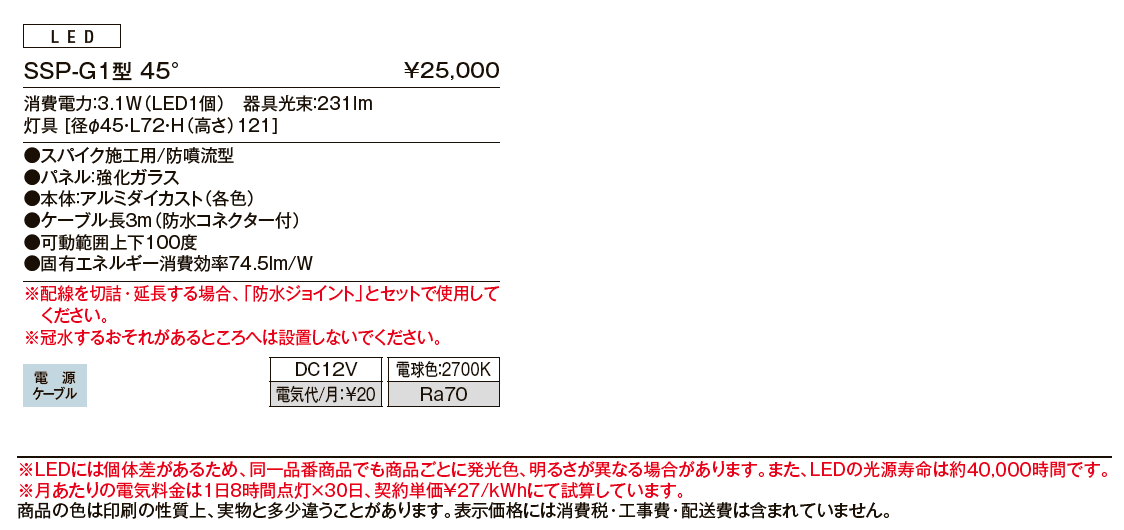 スパイクスポットライト SSP-G1型【2024年版】_価格_1