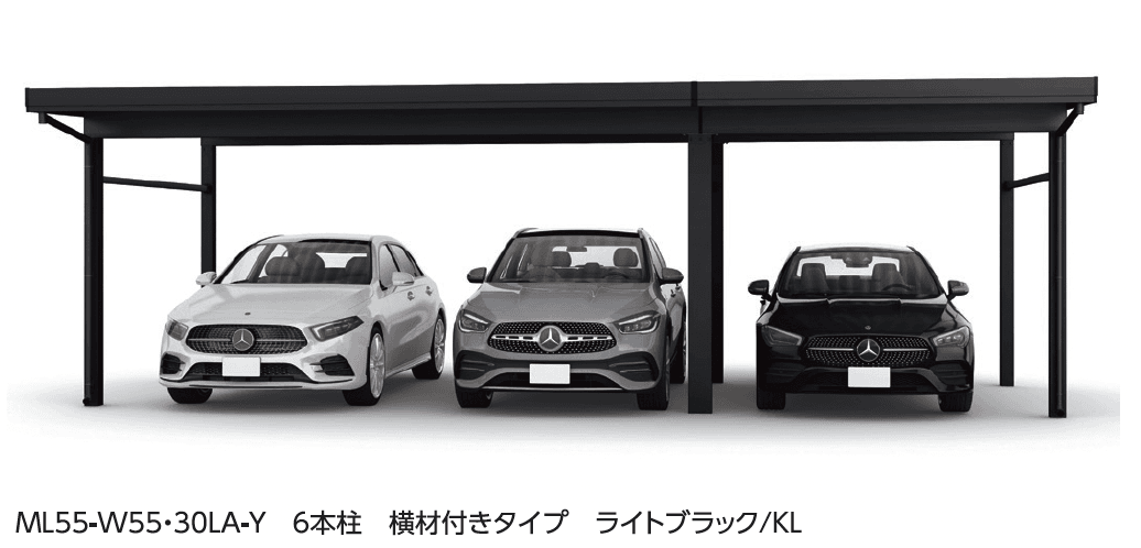 大仙の「SSポートGⅢ 積雪150cm Aタイプ・Bタイプ横(2)連棟セット/3台用」