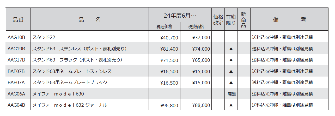 メイファ モデル630/632 ジャーナル【2024年版】_価格_1