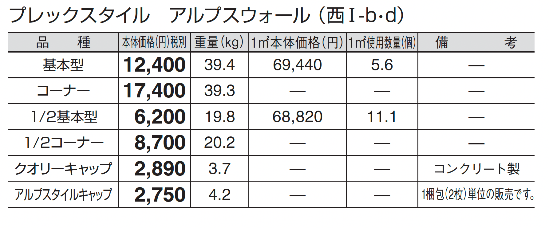 プレックスタイル アルプスウォール_価格_4