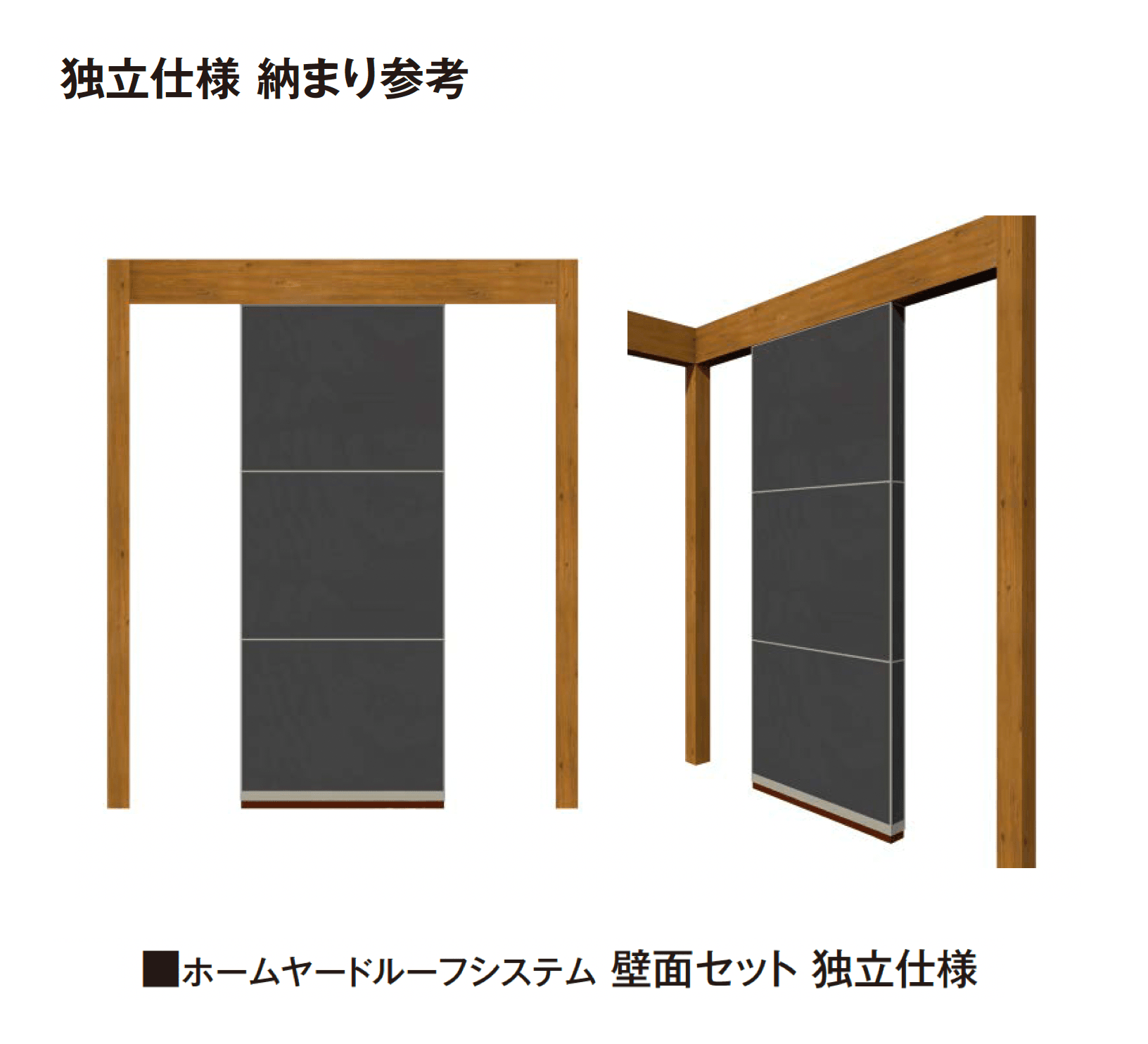 タカショーの「ホームヤードルーフ®︎システム 壁面セット」のサブ画像5