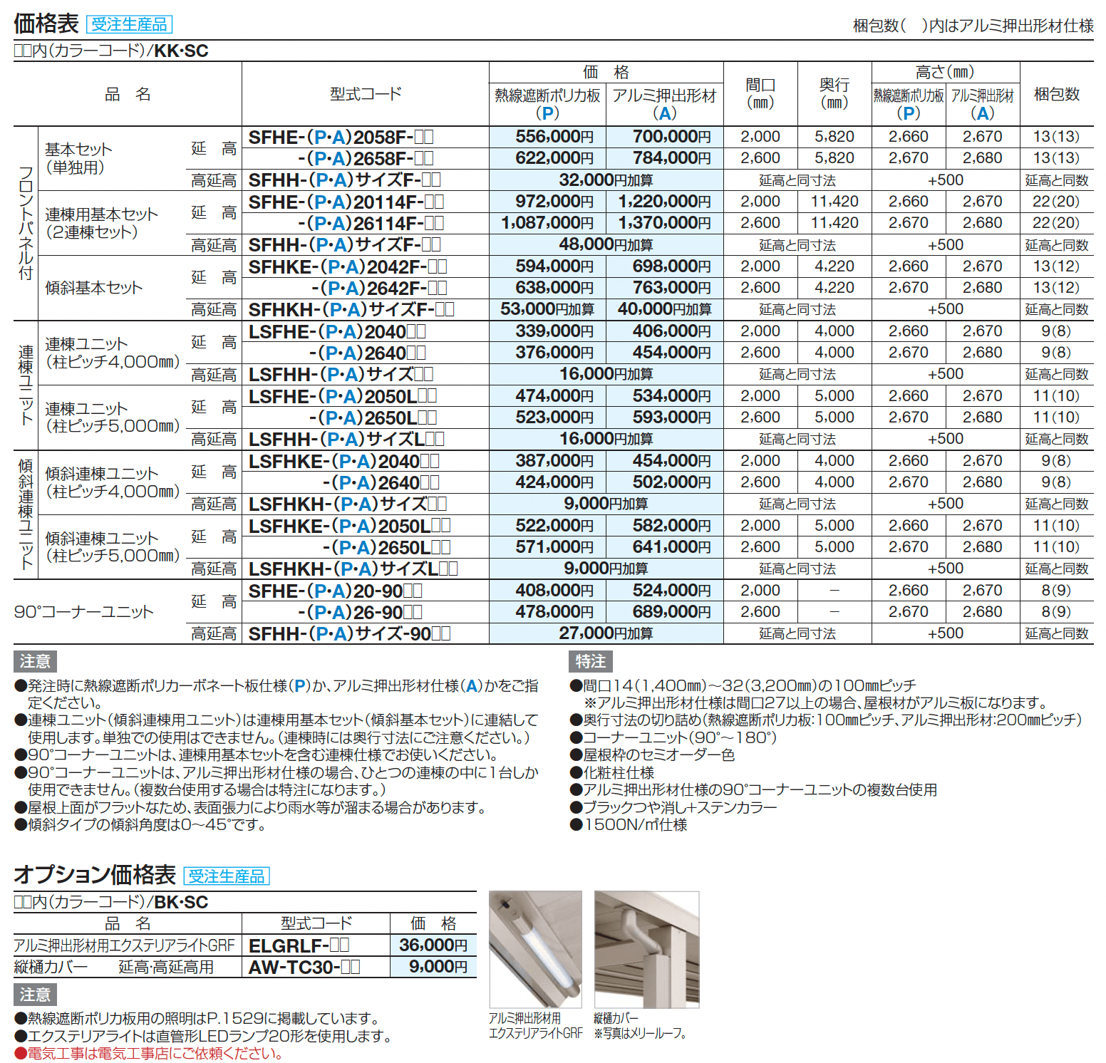 ソリッドルーフFHタイプ 柱間ピッチ4000m【2024年版】_価格_2