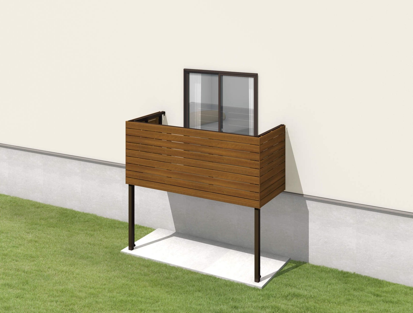 三協アルミの「オルネ(柱建て式 ショートタイプ〈横格子〉)」