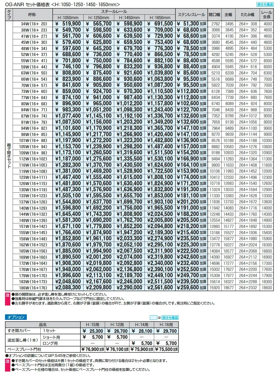 アルテンダAN型 レールタイプ_価格_4