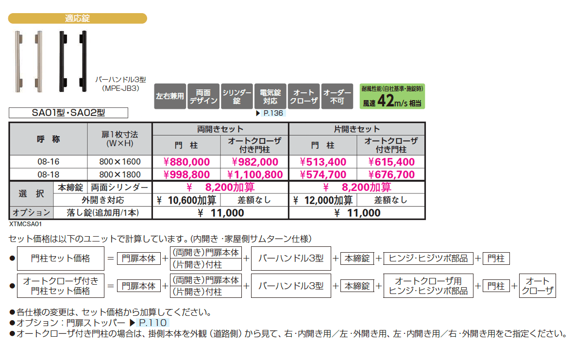 シャローネ 門扉 SA01型_価格_1
