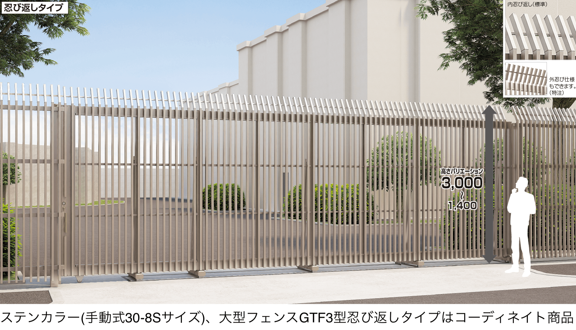 四国化成の「ユニットラインGT3型(忍び返しタイプ)」