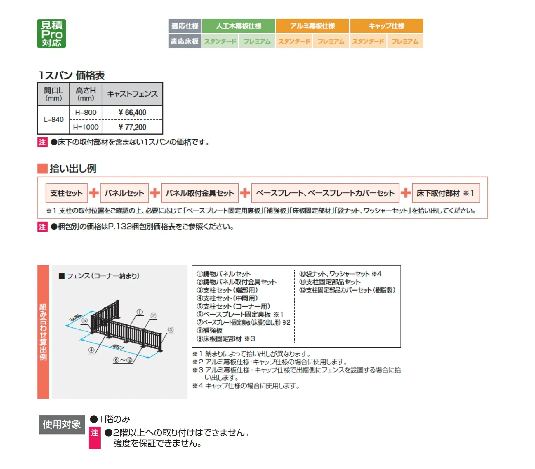 ヴィラウッドフェンス キャストフェンス_価格_1