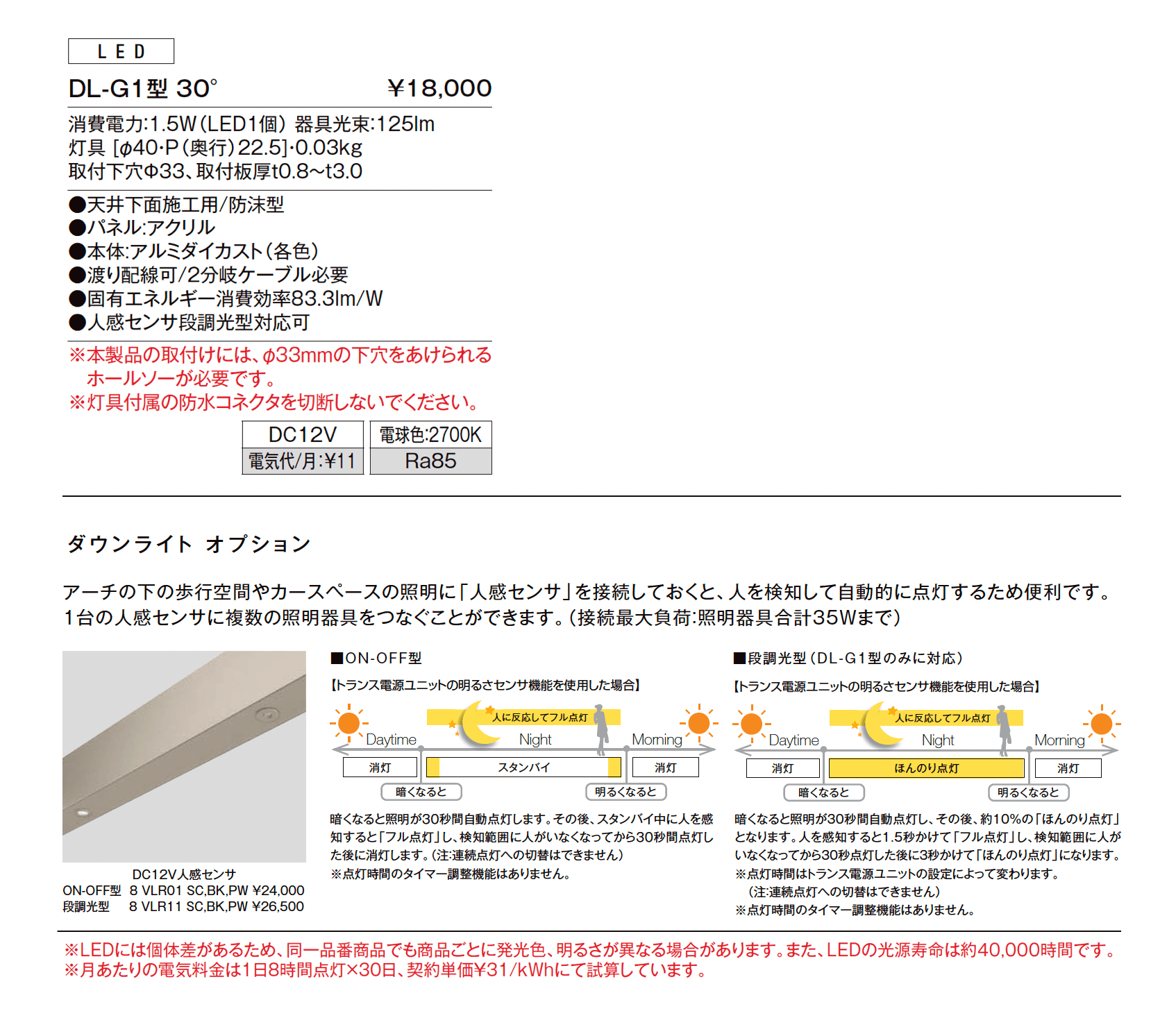 ダウンライト DL-G1型_価格_1