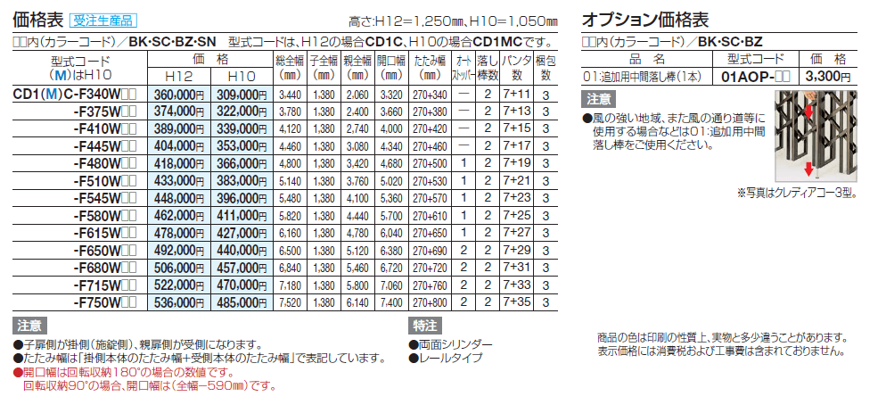 クレディアコー1型(両開き親子タイプ)【2024年版】_価格_1