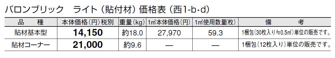 バロンブリック ライト(貼付材)【2024年版】_価格_4