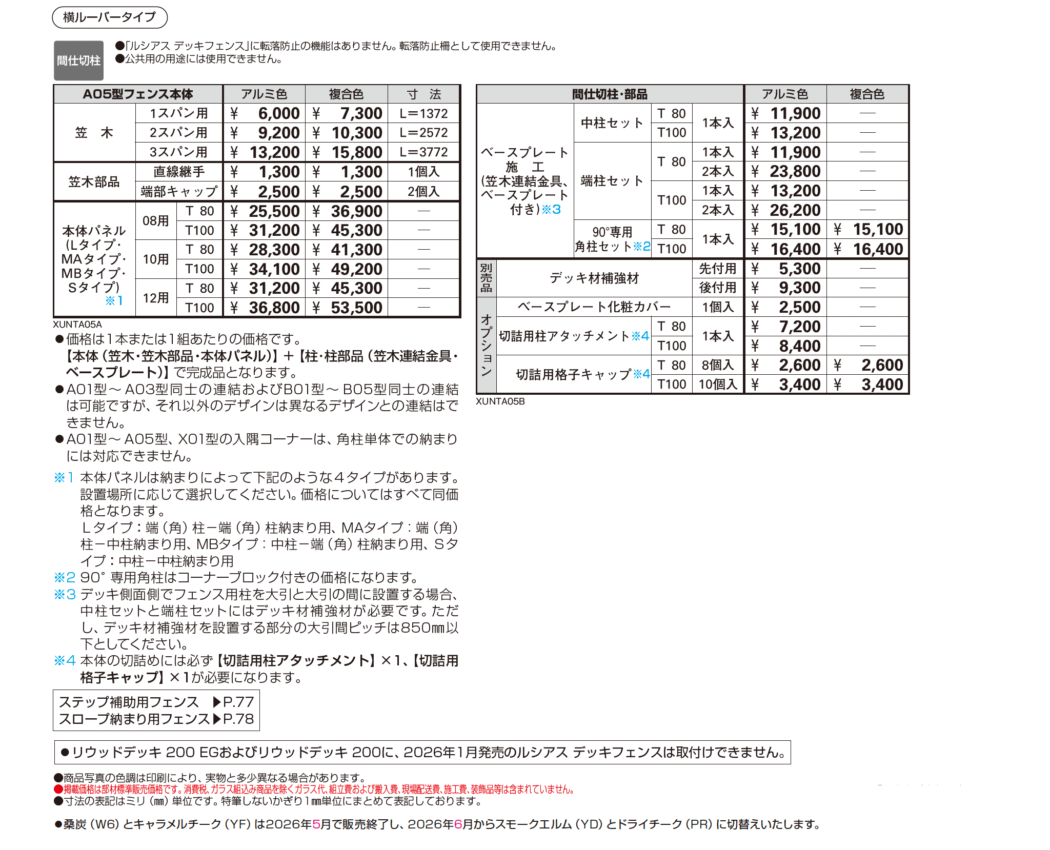 ルシアス デッキフェンス A05型【2026年1月発売】【2025年版】_価格_1