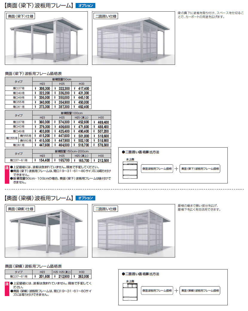 G1-R/ジーワン アール(波板用フレーム)【2024年版】_価格_2