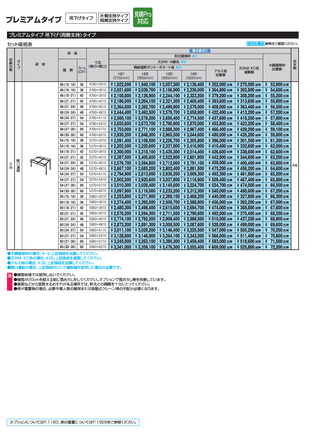 U.スタイル アゼスト プレミアムタイプ 吊下げタイプ(片側支持タイプ・両側支持タイプ)_価格_2
