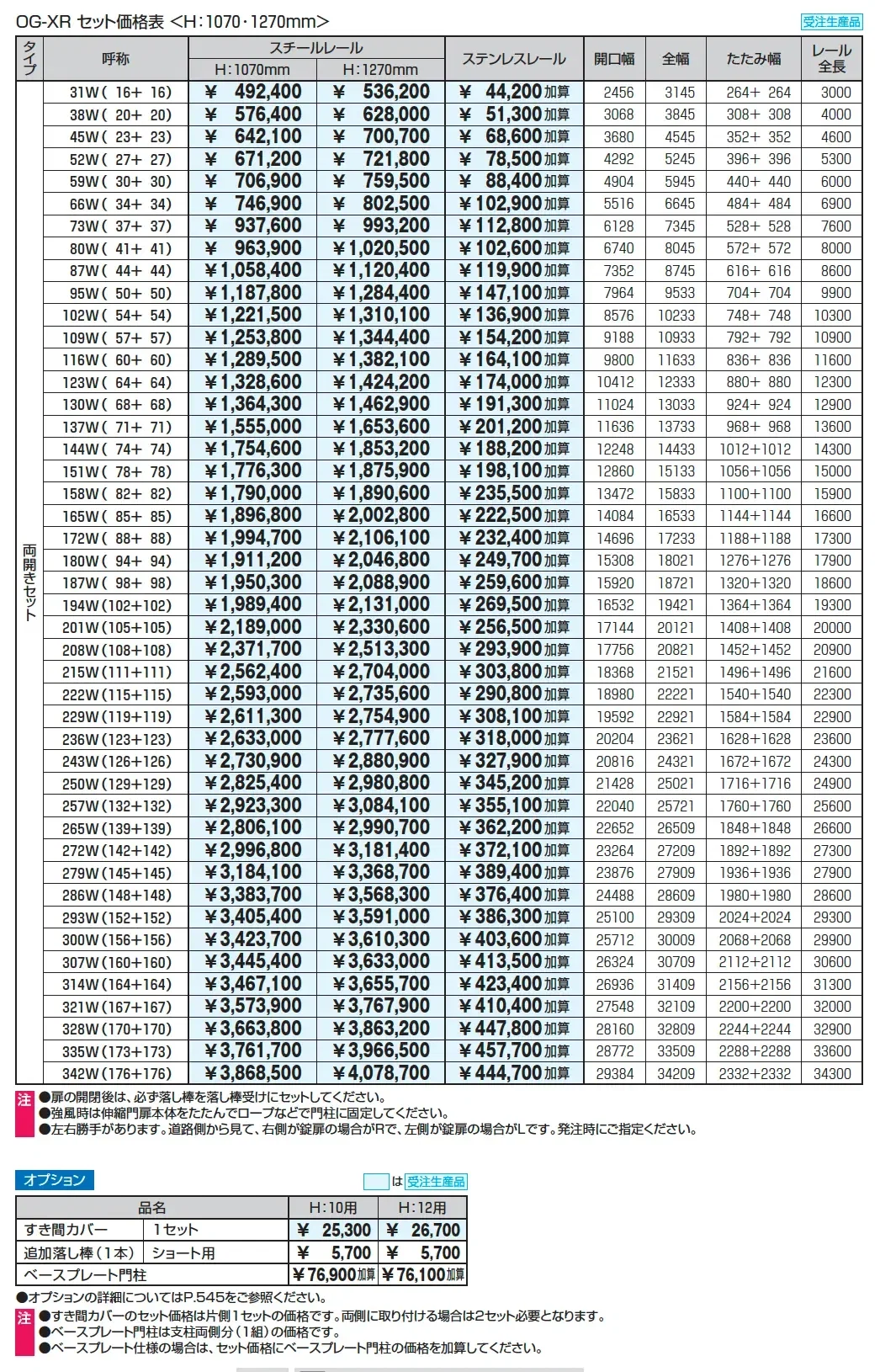 アルテンダX型 レールタイプ_価格_2