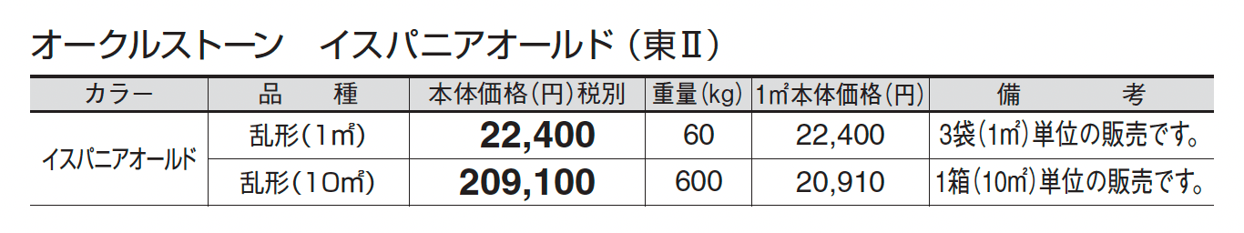 オークルストーン イスパニアオールド_価格_2